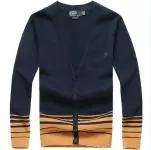 ralph lauren pulls nuovi hommes con scollo v maglione strisce slim promozioni bleu jaune